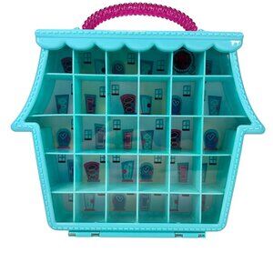 Disney Doorables Series 5 Carrying Case Teal Blue 30 Storage Compartments Handle